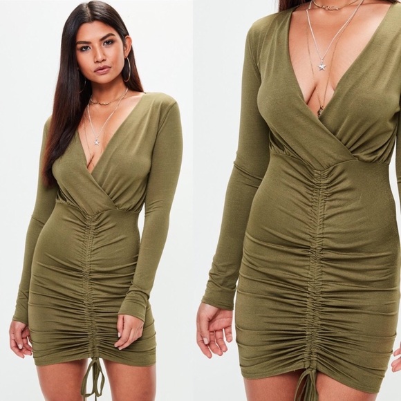 missguided slinky wrap dress